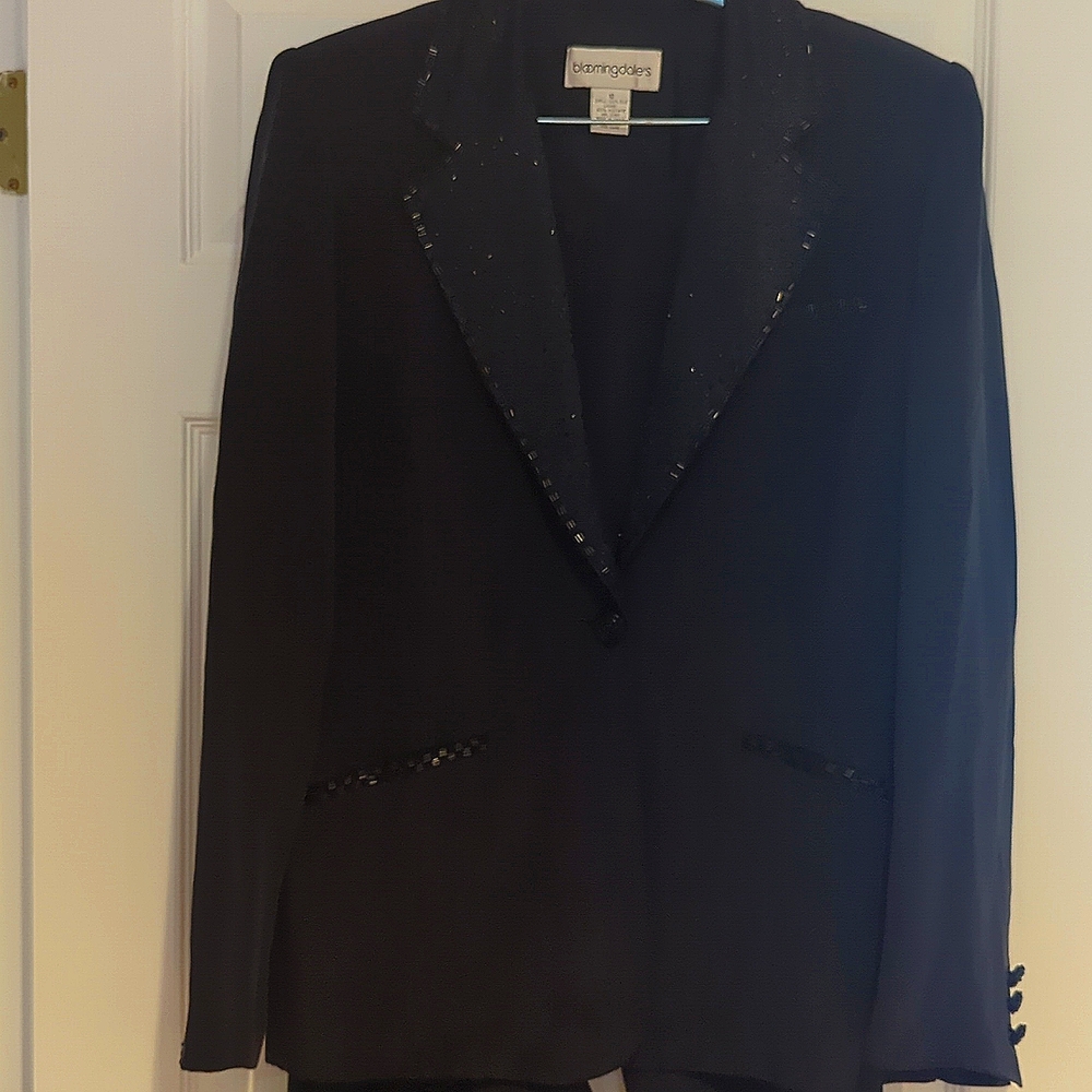 Women's Black Silk Evening Suit